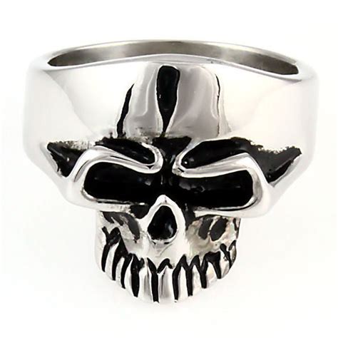K Rock Keith Richards 316l Stainless Steel Rocker Skull Ring Replica