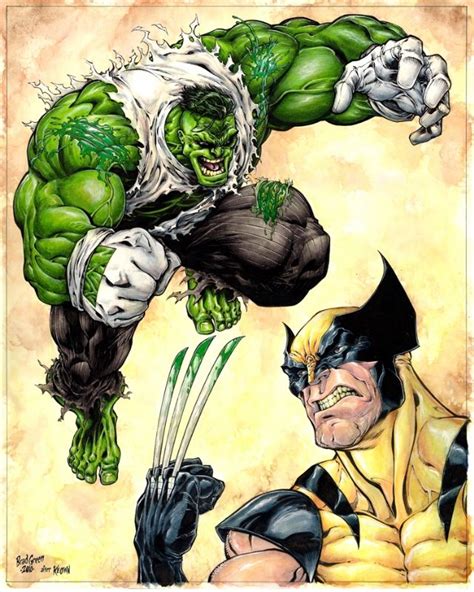 Hulk Wolverine By Brad Green Comic Art Feel Free To