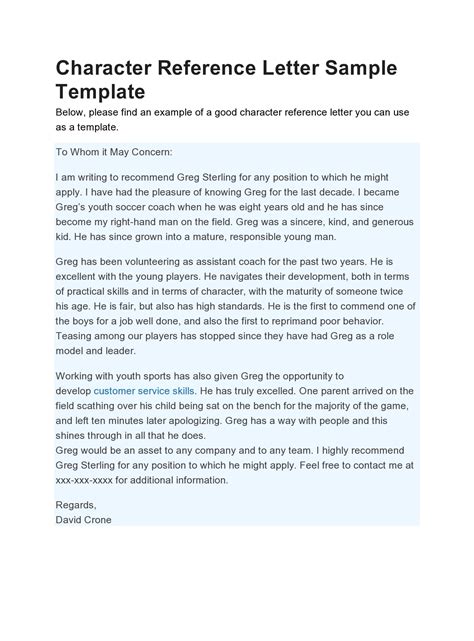 30 Character Reference Letter Templates - TemplateArchive