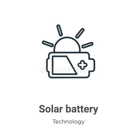 Solar Battery Icon In Filled Thin Line Outline And Stroke Style