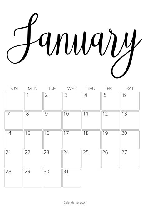 2024 January Calendar Cute Free Print Marni Sharron