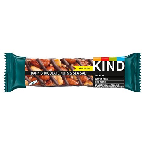 kind dark chocolate nuts and sea salt snack bar 40g