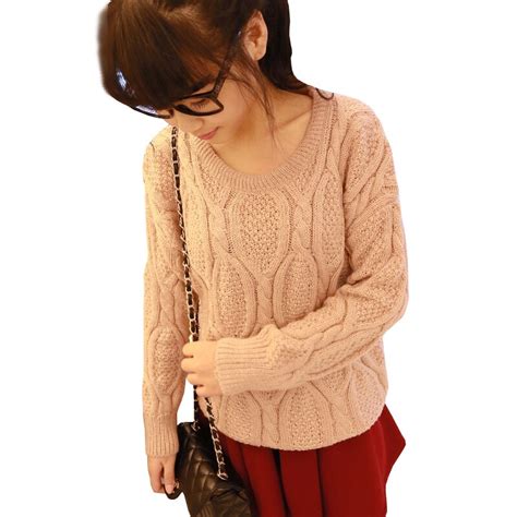 Fall Winter Sweater Women Korean Yards College Wind Wild Pullover Bottoming Thick Loose Jumper