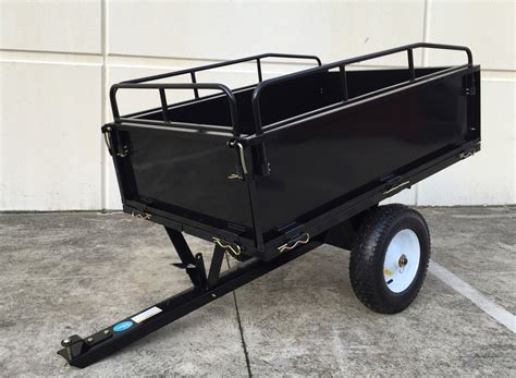 Steel Dump Cart Garden Tipping Trailer 800 Lbs 14cuft Atv Ride Tow