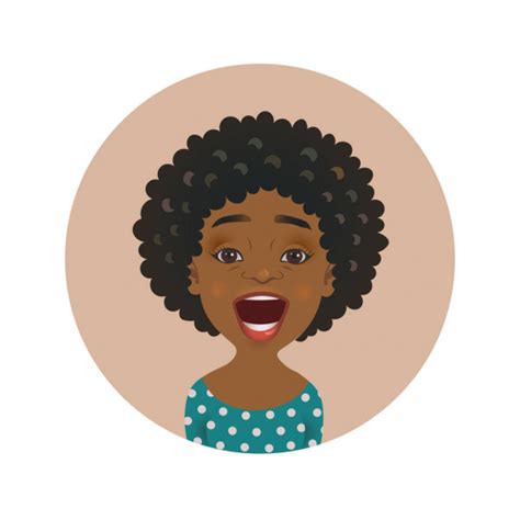 Clipart Afro Girl Cute Shocked Afro American Woman Avatar Scared