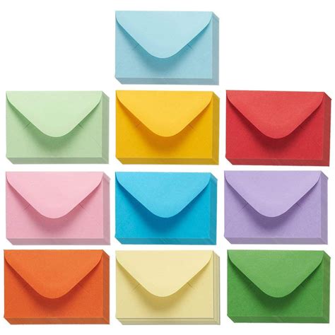 Mini Envelopes 100 Count Bulk T Card Envelopes Assorted Color