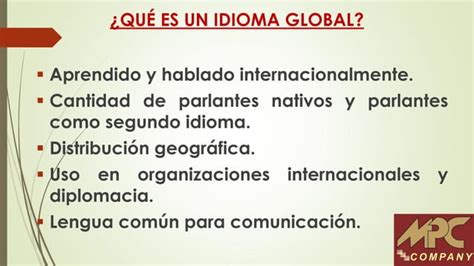 La Importancia Del Idioma Inglés En El Siglo Xxi Ppt