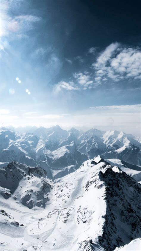 Mountains French Alps Winter Snow Sunny Day 720x1280 Wallpaper
