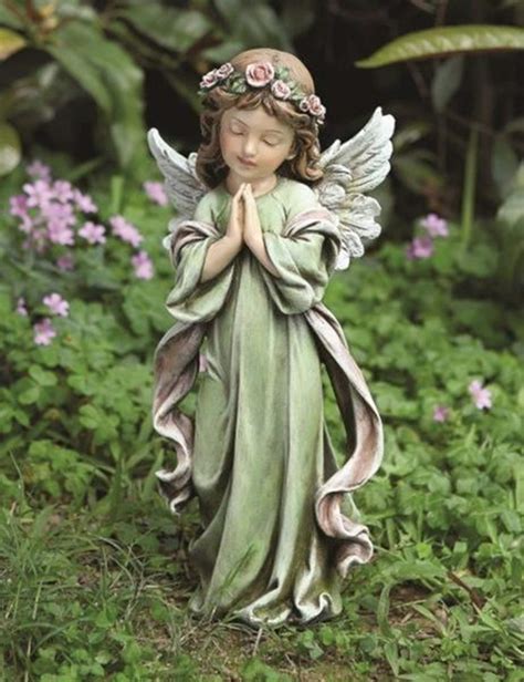 Little Girl Praying Angel Cherub Garden Statue Etsy