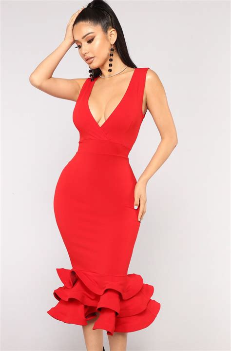 Dates With Babe Ruffle Dress Red Red Cocktail Dress Red Dress Dresses