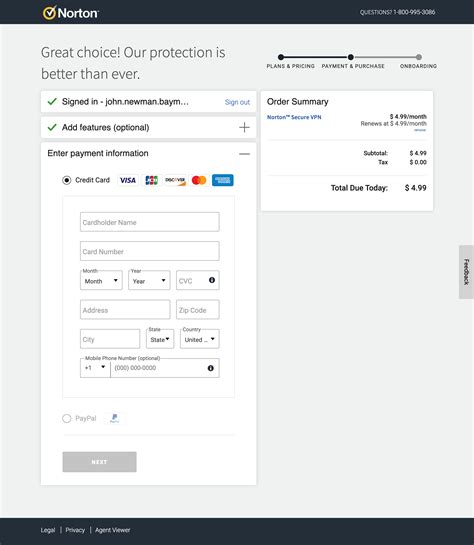 Norton’s Billing Address – 221 of 556 Billing Address Examples