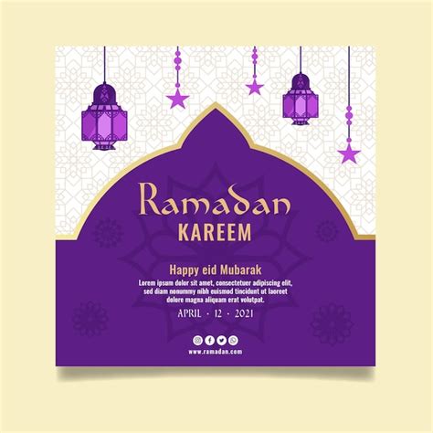 Premium Vector Ramadan Square Flyer Template