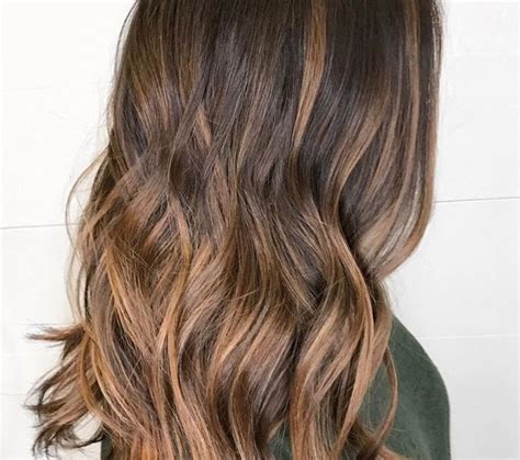 Balayage Sun Kissed Lob Brunette Caramel Highlights Summer Fall Hair Blonde Hair Color