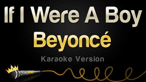 Beyonce If I Were A Boy Karaoke Version Youtube