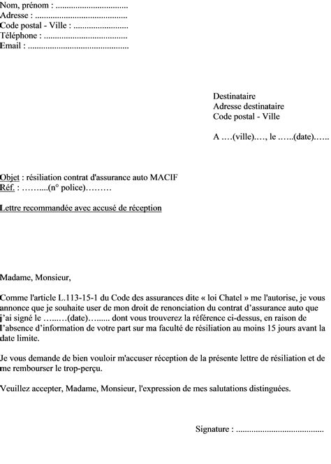 Cette lettre comprend des renseignements tels que s`il y a eu. lettre résiliation assurance auto suite vente - Modele de CV