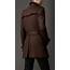 Burberry Midlength Wool Cashmere Trench Coat In Dark Brown For 