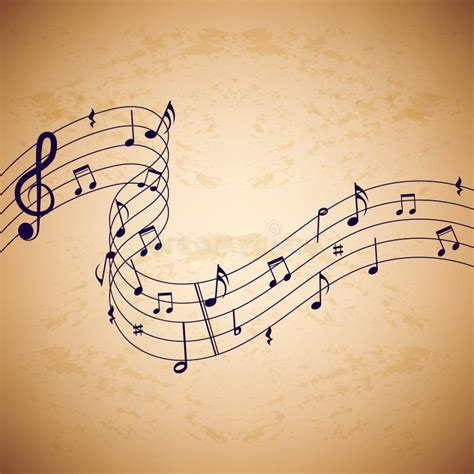Music Notes On Old Paper Background Stock Vector Illustration Of