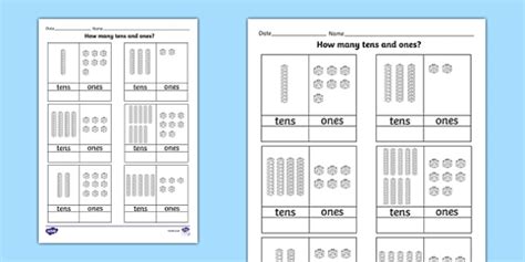 Tens and ones place value worksheet for kindergarten. Tens and Ones with Base Ten Blocks Place Value Activity