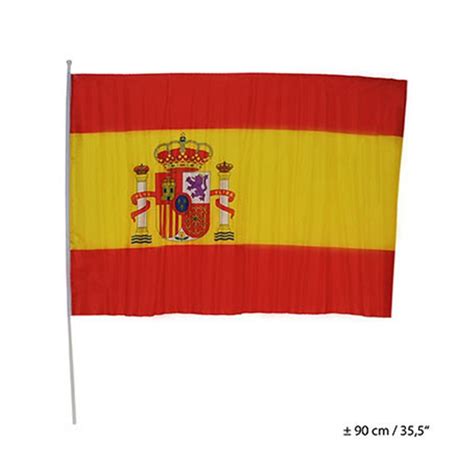 100% polyester.drapeaux du coton et des drapeaux brodes ces drapeaux sous la pluie sera encore plus lourd et statisme. Drapeau Espagne avec Baguette Supporter de Foot Coupe du ...