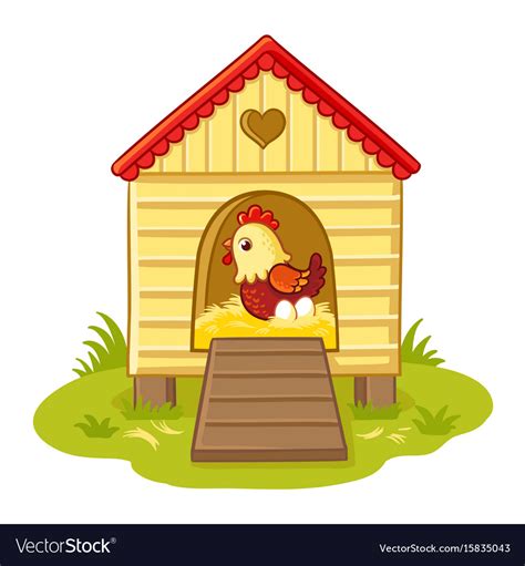 Hen Sits In The Henhouse Royalty Free Vector Image