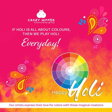 The Happy Holi Day Card With An Image Of Colorful Flowers And