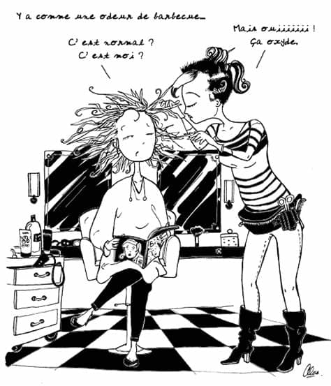 Illustration d'une femme dans un salon de coiffure de ...
