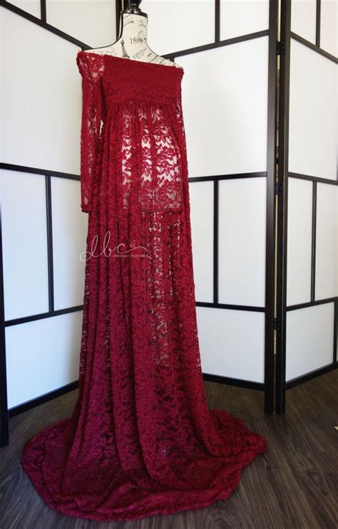 Cynthia Burgundy Lace Maternity Gown With By Designbycboutique Lace