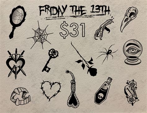 Top More Than Friday The Th Tattoos Flash Sheet Super Hot In