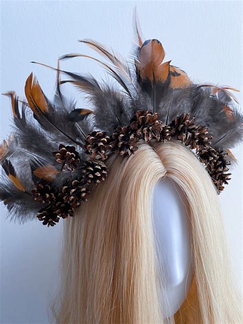 Forest Feather Crown Elves And Fairies Headpieces Etsy