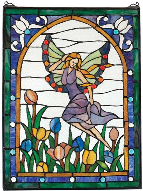 26 Fairy S Garden Stained Glass Window Stained Glass Windows Stained Glass Angel Stained Glass