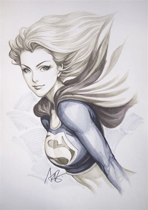 Stanley Artgerm Lau Supergirl Commission Smaple In Inkink