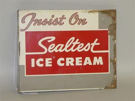 Vintage Sealtest Ice Cream Tin Advertising Sign Insist On S