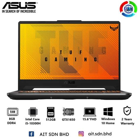 Asus Tuf F15 Fx506l Hhn080w 156 Fhd 144hz Gaming Laptop I5 10300h 8gb 512gb Ssd Gtx1650