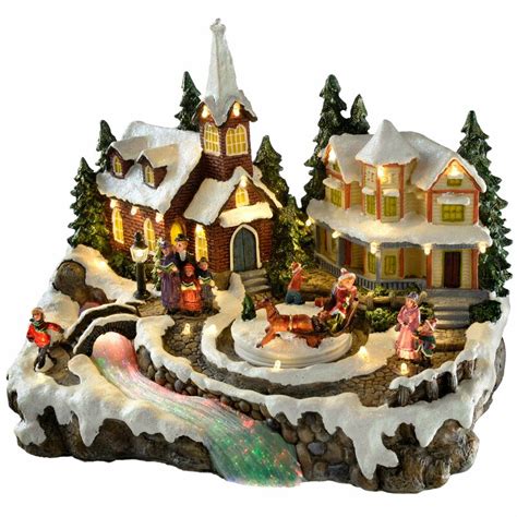 The Seasonal Aisle Pre Lit Led Musical Animated Christmas Village Scene