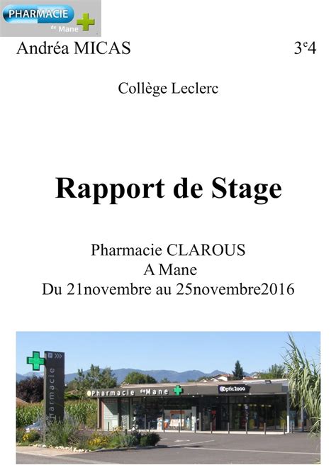 Exemple De Rapport De Stage Eme Diaporama Herdakux