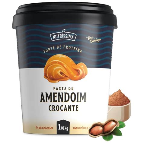 Pasta Amendoim Integral 1010g Crocante Nutríssima Data Venc 26