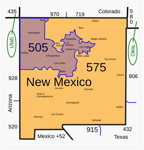 New Mexico Area Codes Hd Png Download Kindpng