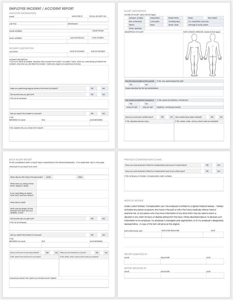 Free Workplace Accident Report Templates Smartsheet Within First Aid