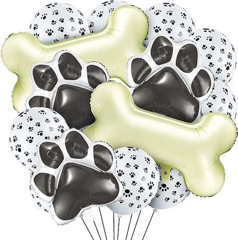 46 Pieces Dog Themed Balloons Include 40 Pieces Dog Paw Print Latex