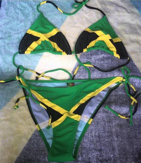 Jamaica Flag Bikini Bikinis Flag Bikini Jamaica Flag