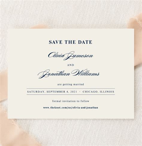Elegant Script Save The Date Wedding Announcement Printed Cards Revel