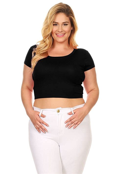 Plus Size Crop Tops Plus Size Crop Tops Short Sleeve Cropped Top