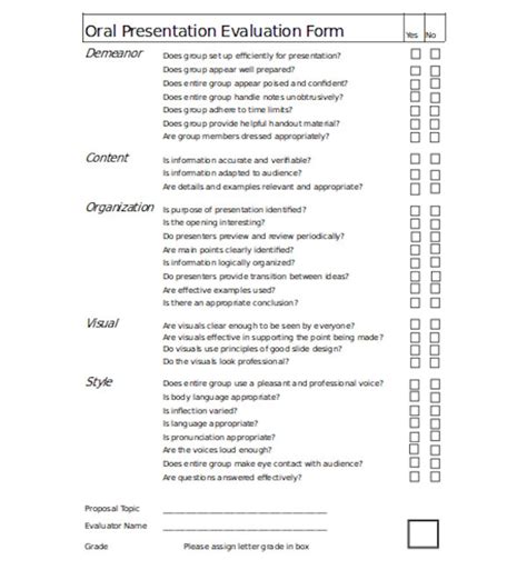 2024 Oral Presentation Evaluation Form Fillable Print