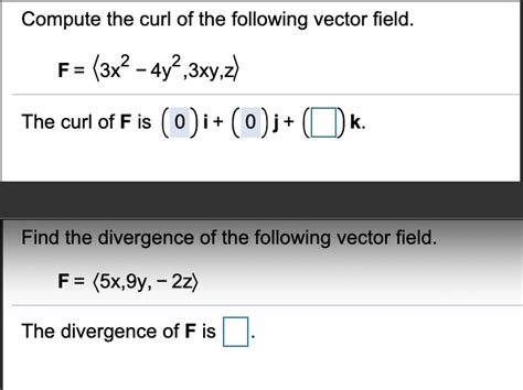 solved compute the curl of the following vector field f