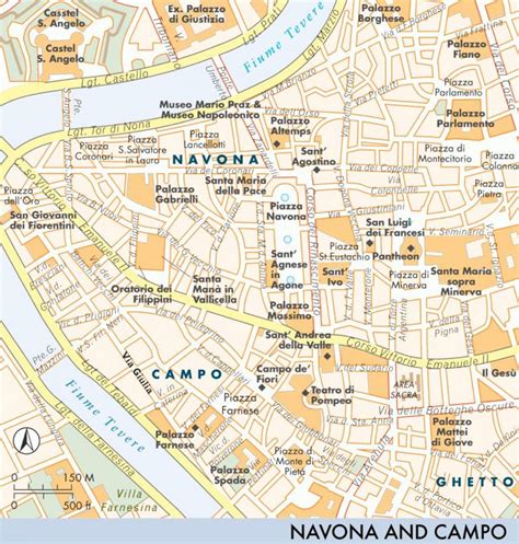 Rome Piazzas Map Map Of Rome Piazzas Lazio Italy