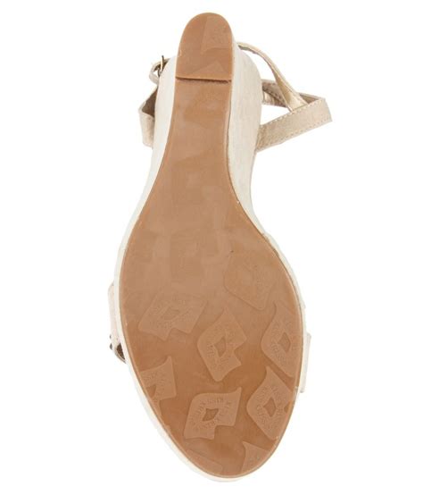 Kiss Kriss Beige Faux Leather Wedges Open Toe Sandal Price In India