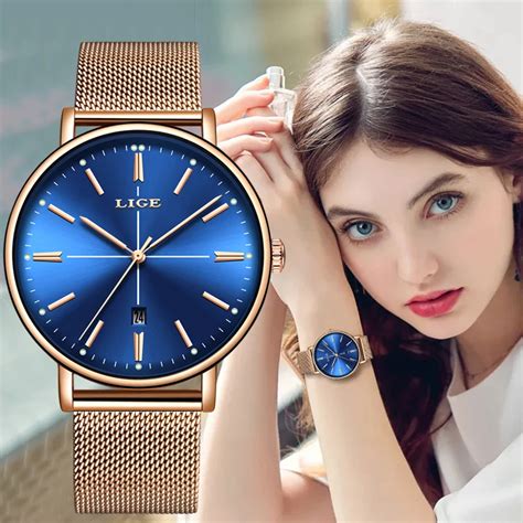 Lige New Women Fashion Watch Creative Lady Casual Watches Stainless