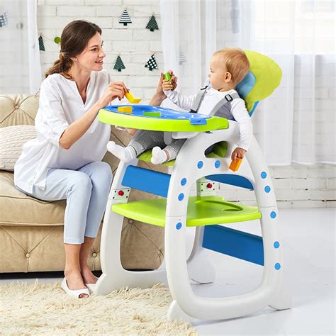 Hommoo 3 In 1 Baby High Chair Convertible Play Table And Chair Set For