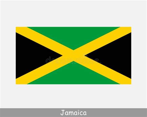 National Flag Of Jamaica Jamaican Country Flag Detailed Banner Stock