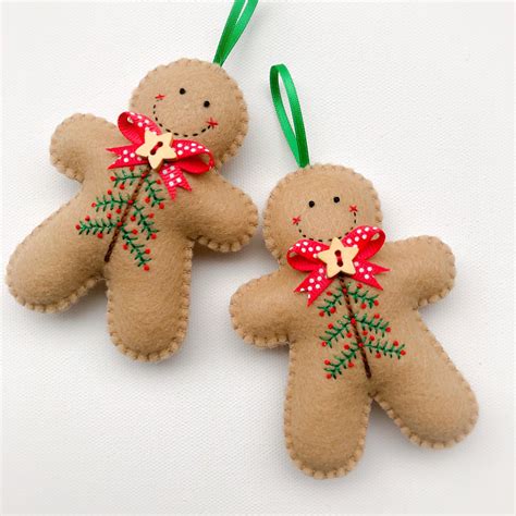 Embroidered Felt Gingerbread Man Christmas Decoration Felt Crafts